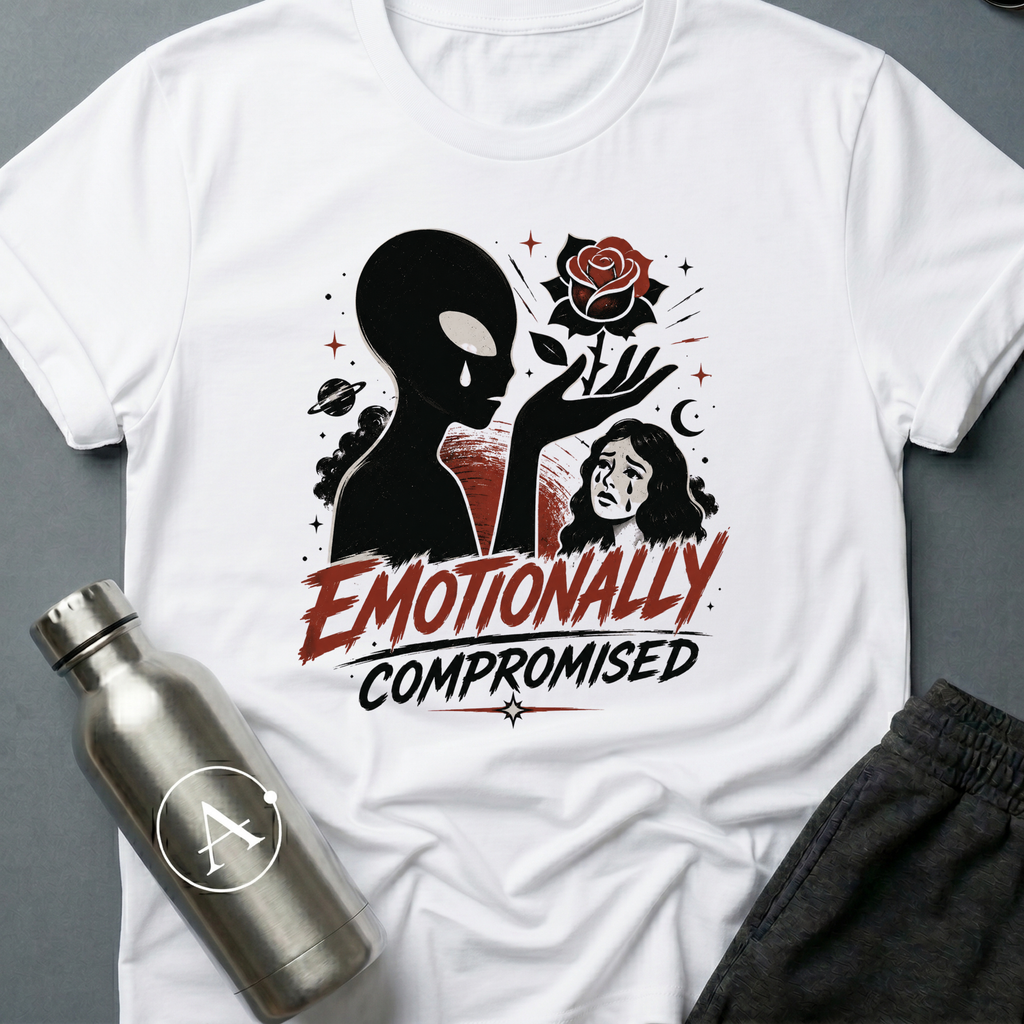 Telenovela Escalation sci-fi t-shirt — alien overcome by Earth soap operas — Military Green unisex tee — Apsion Outpost