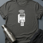 The Cuss Tax sci-fi t-shirt — dystopian Santa Angeles P.D. verbal morality ticket dispenser — Natural unisex tee — Apsion Outpost