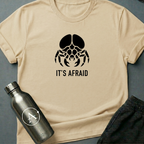 Would You Like to Know More? sci-fi t-shirt — minimalist brain-bug cryptid fearing capture — Natural unisex tee — Apsion Outpost