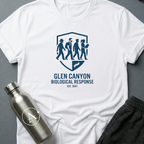 Anomaly Response Division sci-fi t-shirt — Glen Canyon biological-response field unit shield — White unisex tee — Apsion Outpost
