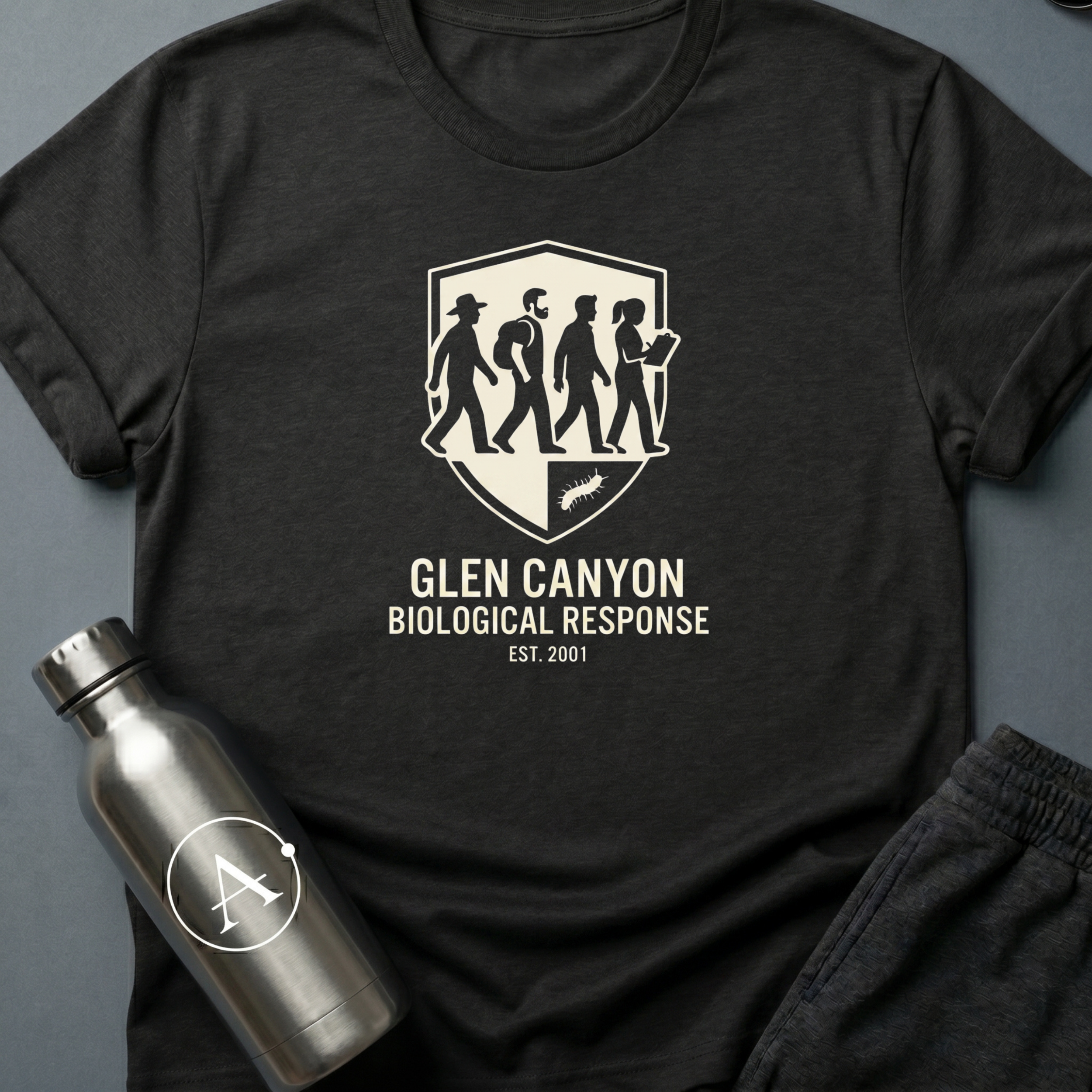 Anomaly Response Division sci-fi t-shirt — Glen Canyon biological-response field unit shield — Dark Heather unisex tee — Apsion Outpost