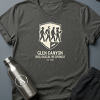 Anomaly Response Division sci-fi t-shirt — Glen Canyon biological-response field unit shield — Black unisex tee — Apsion Outpost