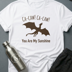 Lullaby Diplomacy sci-fi t-shirt — flying cryptid soothed by a children's song — White unisex tee — Apsion Outpost