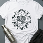 Quiet Editors sci-fi t-shirt — a single mind with branches reaching the edges of the orbit — White unisex tee — Apsion Outpost