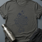 Dead End sci-fi t-shirt — an old guardian carrying a small civilization through the long fall — Dark Heather unisex tee — Apsion Outpost