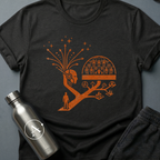 Branching Decisions sci-fi t-shirt — a thinker with futures branching out of the head like roots — Black unisex tee — Apsion Outpost