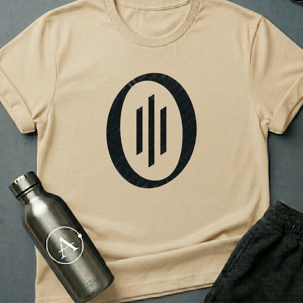 Cipher Zero sci-fi t-shirt — one mark, one cipher, one starting place big enough to fit a galaxy — Natural unisex tee — Apsion Outpost