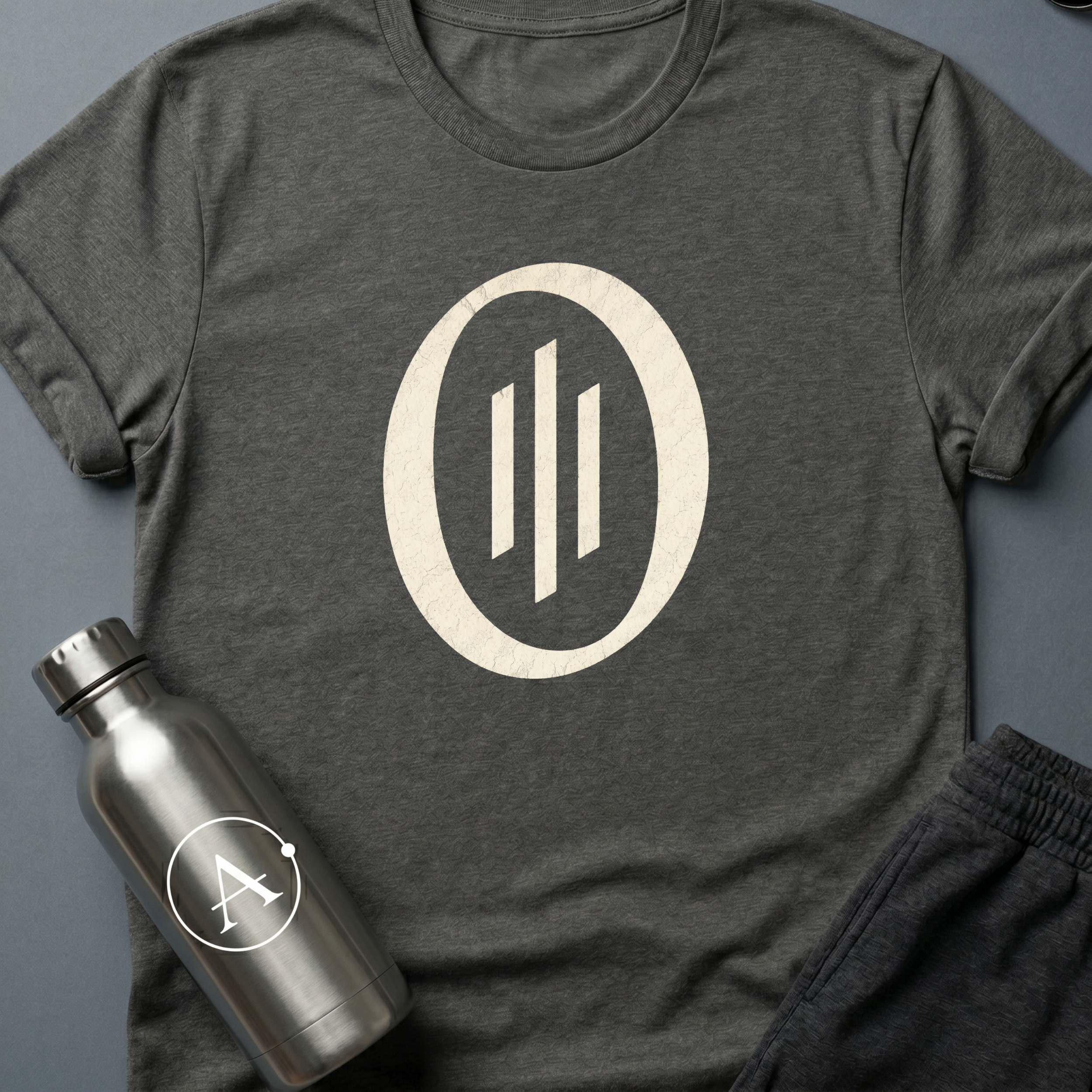 Cipher Zero sci-fi t-shirt — one mark, one cipher, one starting place big enough to fit a galaxy — Dark Heather unisex tee — Apsion Outpost