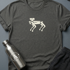 Wont Shed sci-fi t-shirt — a four-legged robot dog, all angles and patient stance — best behavior, zero molting — Dark Heather unisex tee — Apsion Outpost