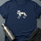 Wont Shed sci-fi t-shirt — a four-legged robot dog, all angles and patient stance — best behavior, zero molting — Navy unisex tee — Apsion Outpost
