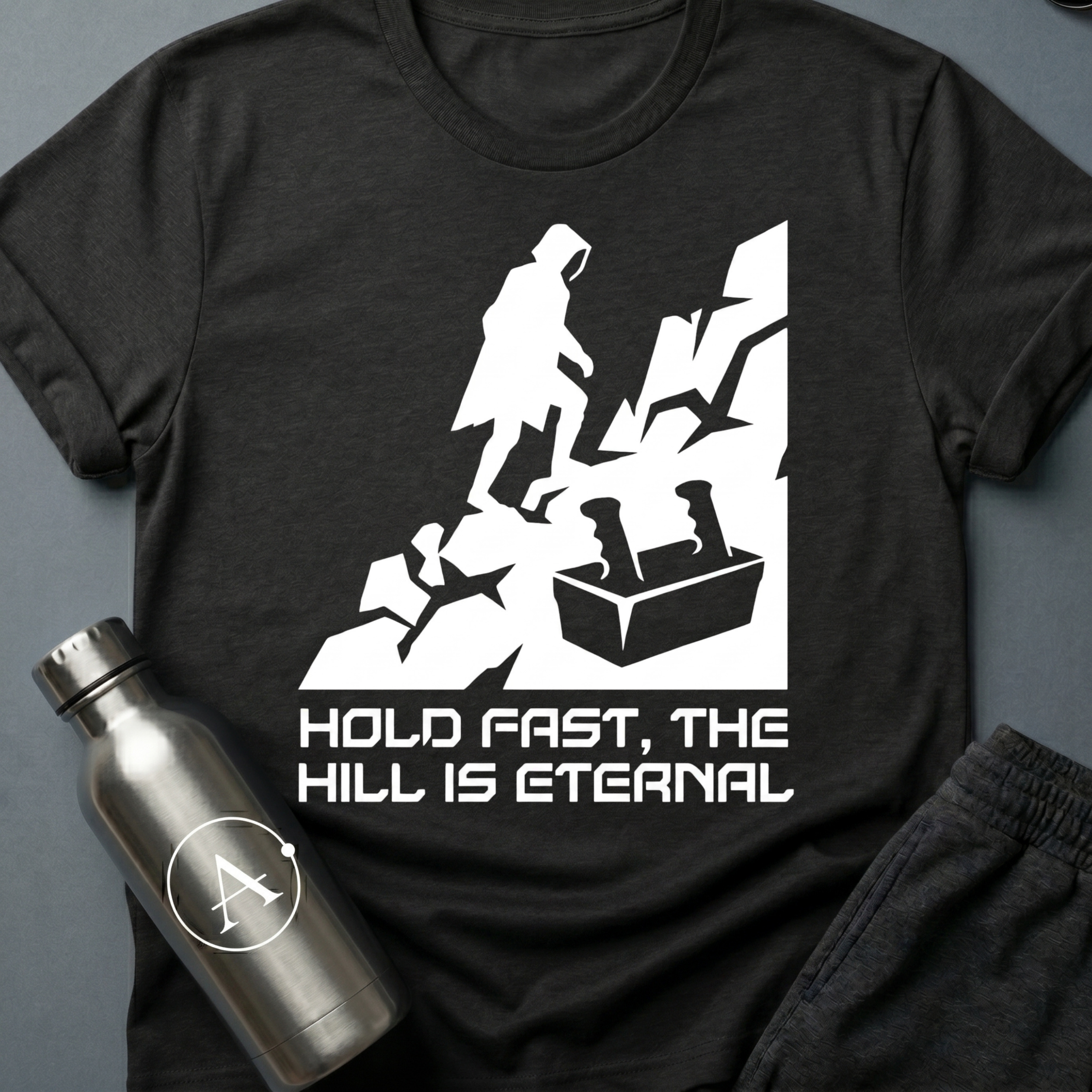 Daily Climb sci-fi t-shirt — White — Apsion Outpost