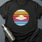 Sunset Saucer retro UFO sci-fi t-shirt — Dark Heather — Apsion Outpost