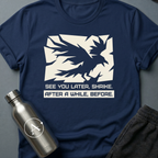 Retrograde t-shirt flat lay in neutral colorway - Shrike Cantos pun tee, Apsion Outpost