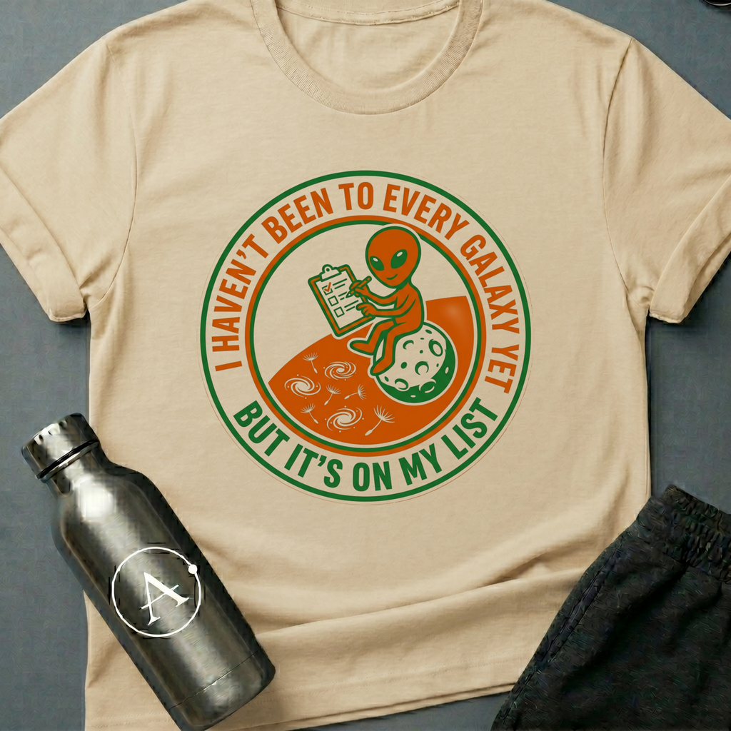 Bucket List sci-fi adventure t-shirt — Apsion Outpost