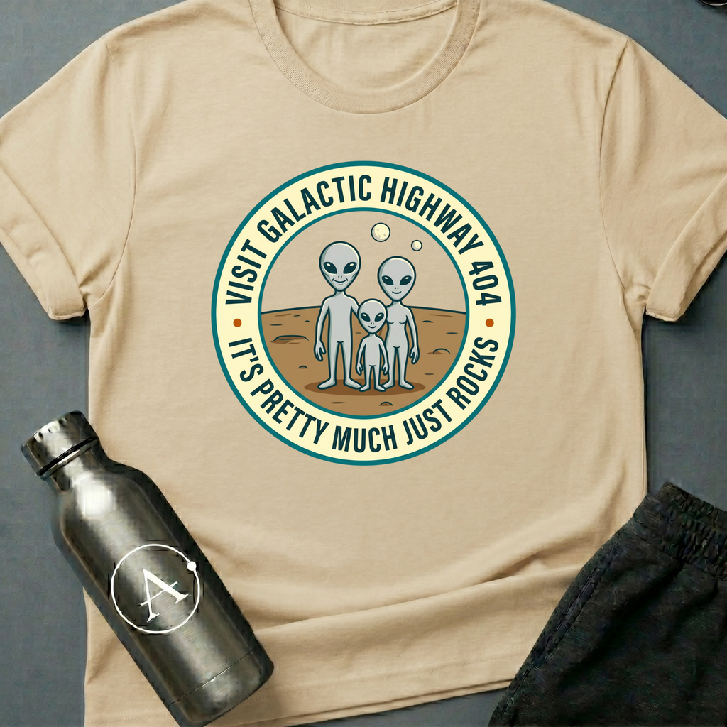 Highway 404 sci-fi alien tourism t-shirt — Apsion Outpost