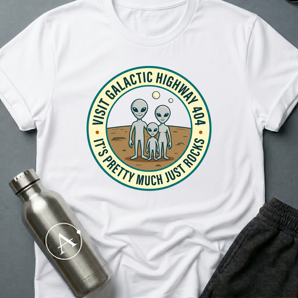 Highway 404 sci-fi alien tourism t-shirt — Apsion Outpost