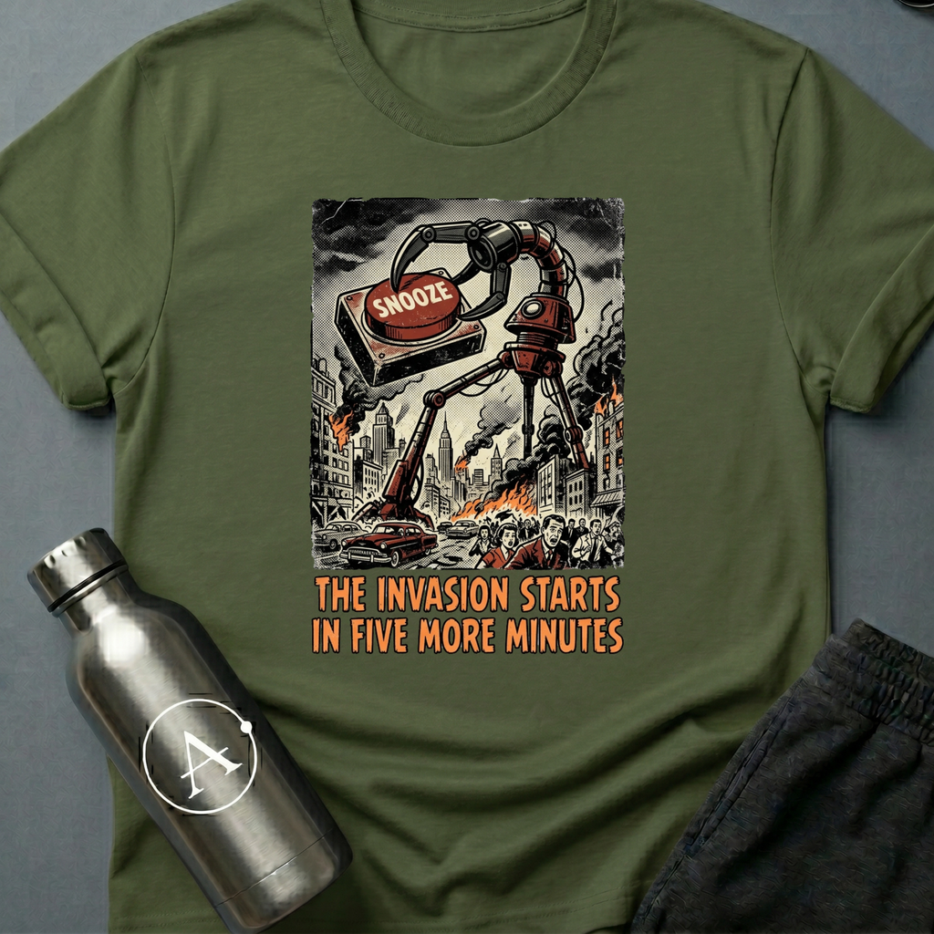 Hit Snooze funny sci-fi snooze t-shirt — Apsion Outpost