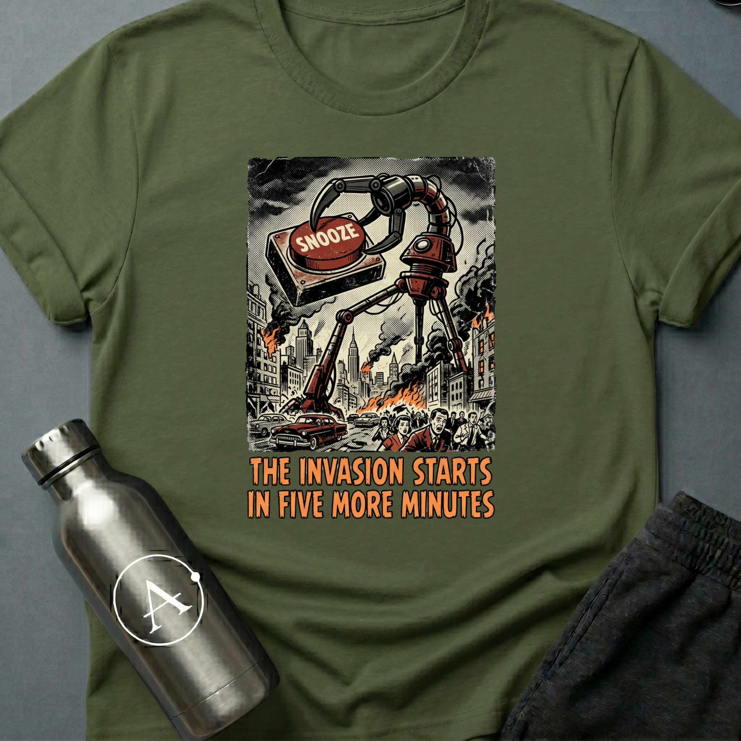 Hit Snooze funny sci-fi snooze t-shirt — Apsion Outpost