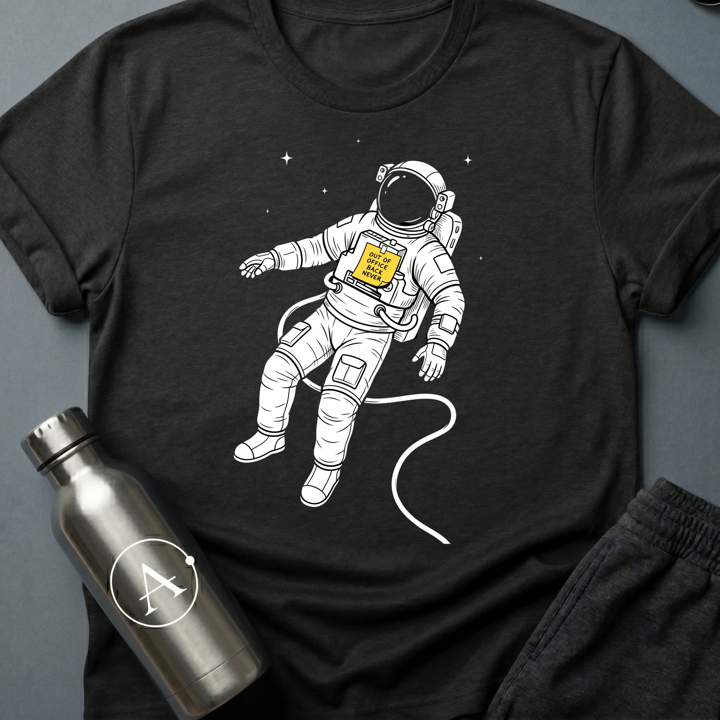 Out of Office funny astronaut t-shirt — Apsion Outpost