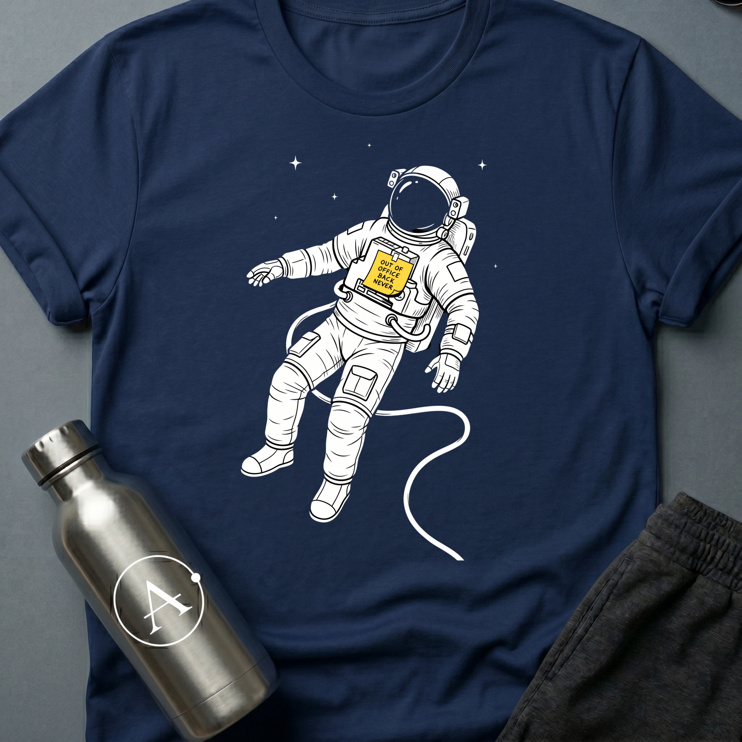 Out of Office funny astronaut t-shirt — Apsion Outpost